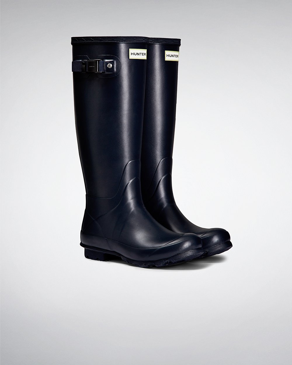 Bottes Hautes de Pluie Hunter Norris Field Neoprene Lined Femme Bleu Marine SDQGVZL-48